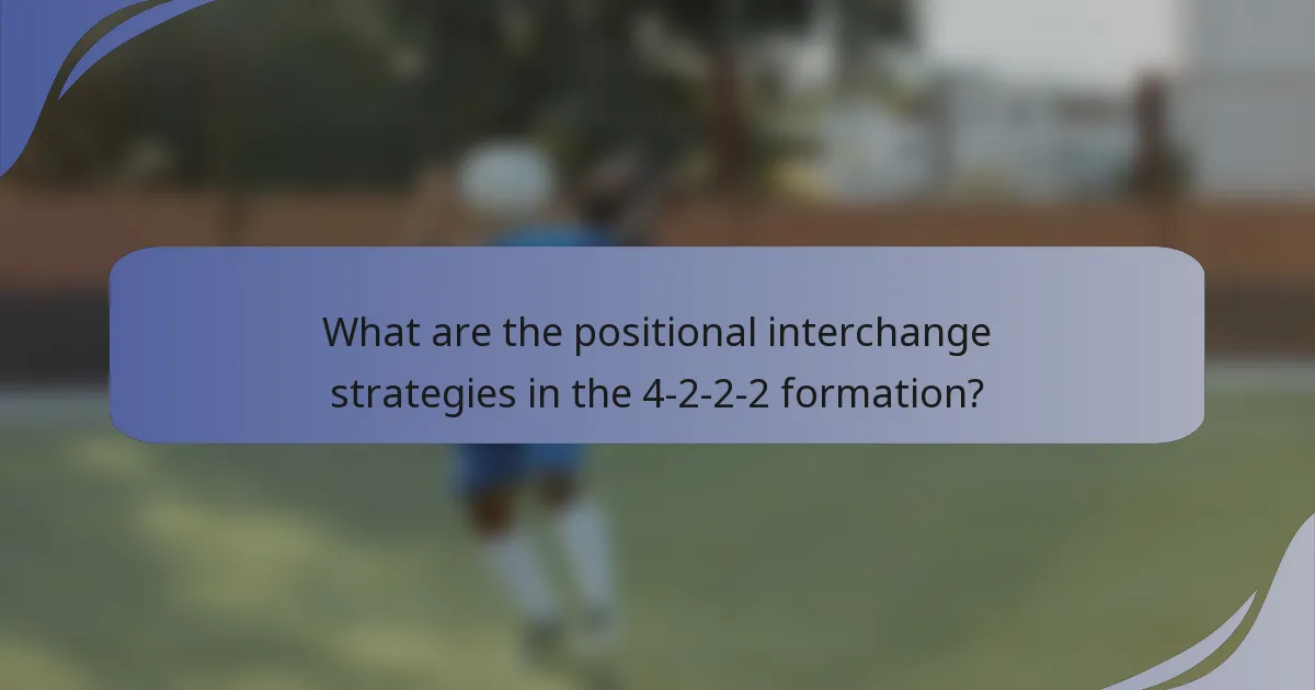 What are the positional interchange strategies in the 4-2-2-2 formation?
